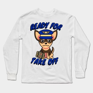 Cute small dog is a pilot Long Sleeve T-Shirt